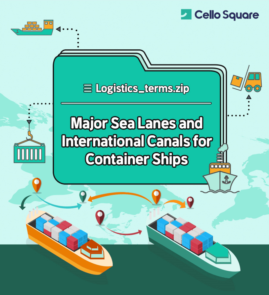 Cello Square Major Sea Lanes and International Canals for Container Ships