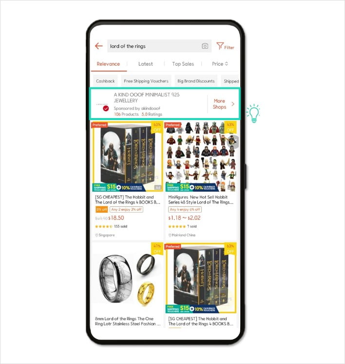 Shop's Advertising Exposure Location in Shopee