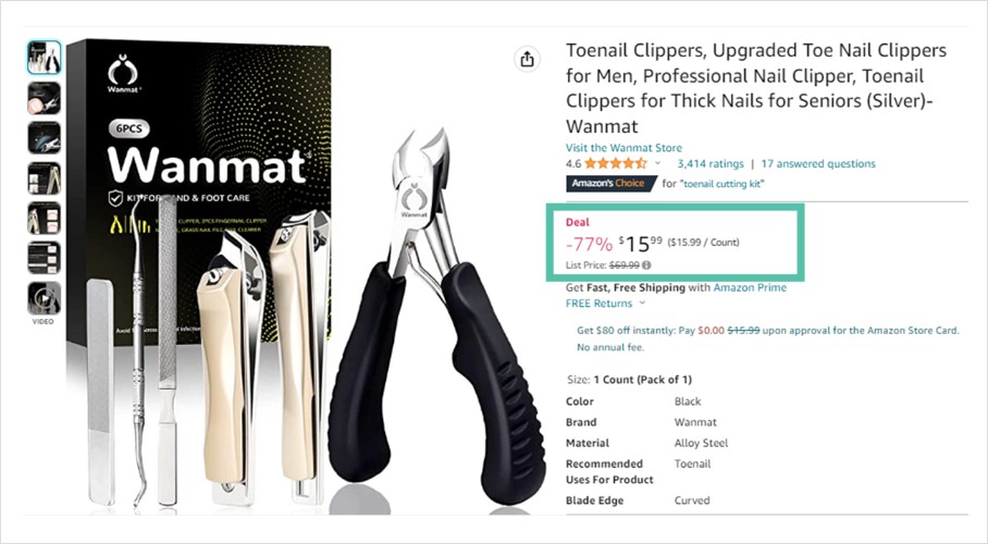 Product Page with Amazon Deal