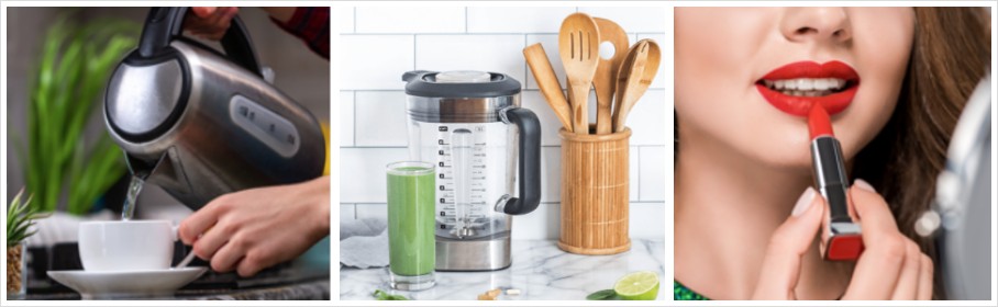 Examples of Amazon Lifestyle Image – Electric Kettle / Blender / Lipstick