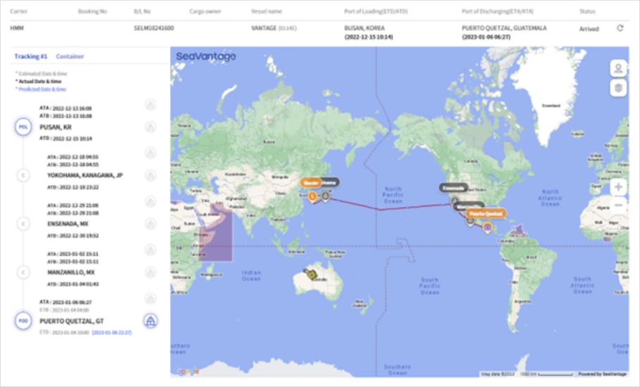Cello Square’s map-based international transportation tracking