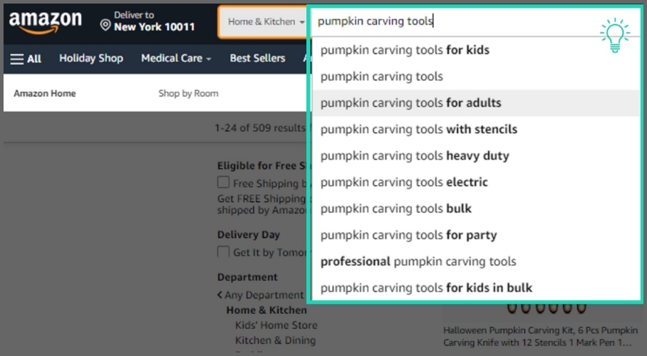Amazon Search Box Autocomplete Feature – Amazon Suggested Search Words