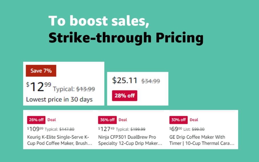 To boost sales, Strike-through Pricing