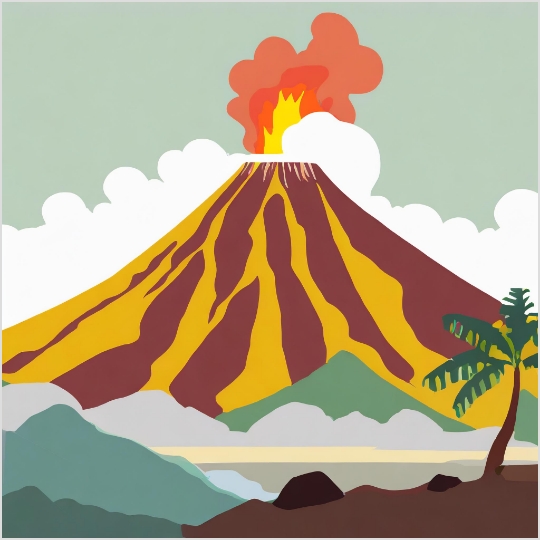인도네시아 북 술라웨시 지방의 루앙 화산 활동 증가