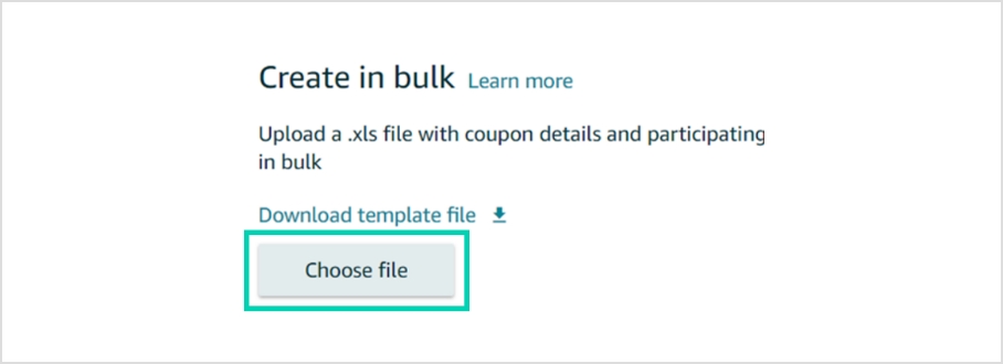 Location to upload bulk-type coupon creation file